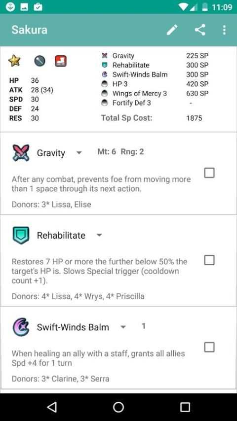 Feh: Fire Emblem Heroes Skills скриншот 1