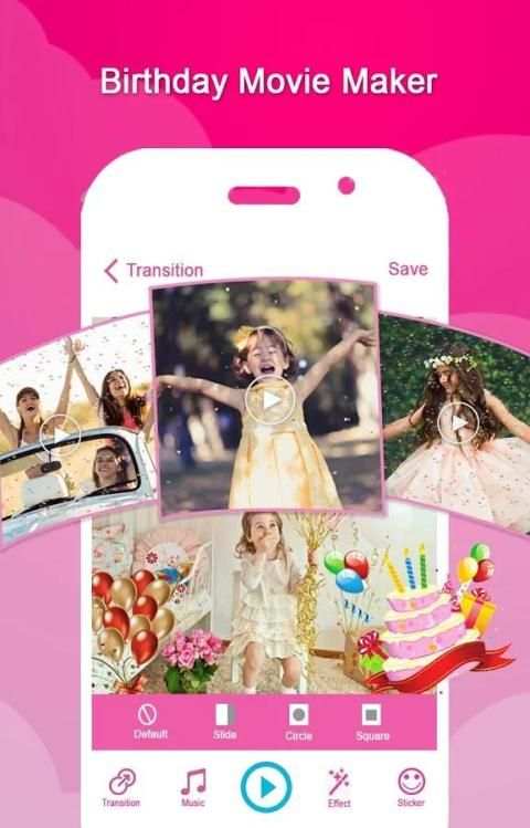 Birthday Movie Maker withMusic स्क्रीनशॉट 2