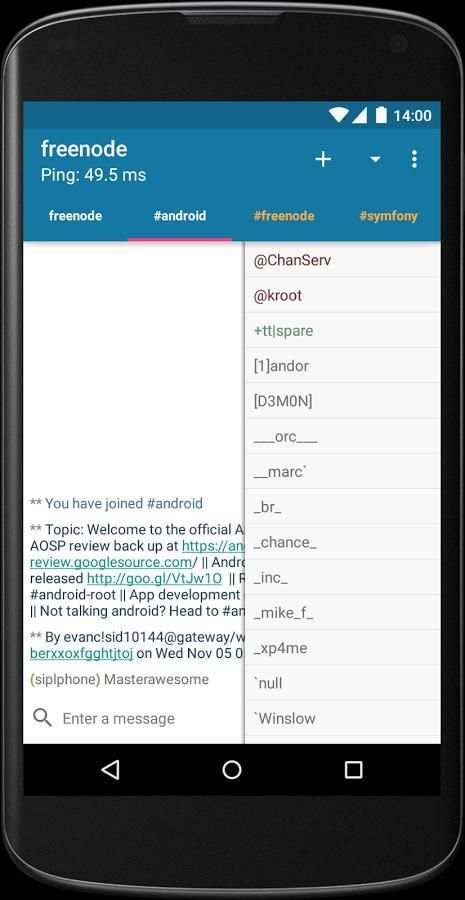 AndroIRC screenshot 10