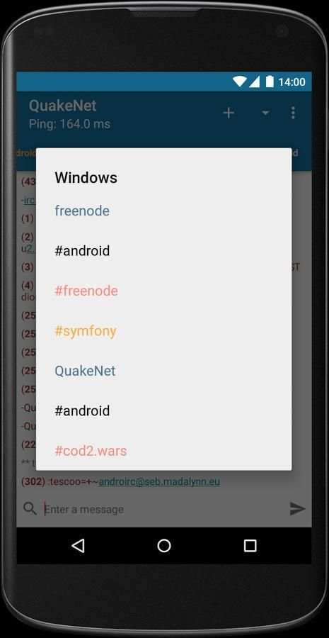 AndroIRC screenshot 5