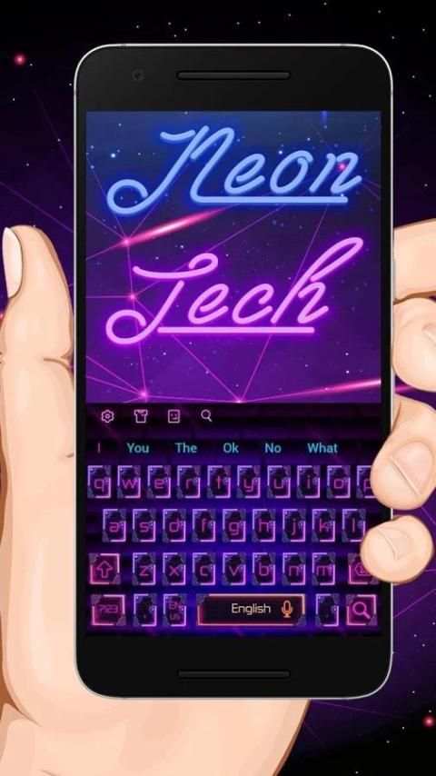 Тема Neon Technology Keyboard скриншот 3