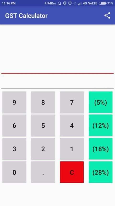 GST Calculator स्क्रीनशॉट 1