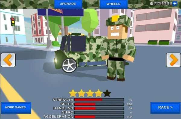 Blocky Army City Rush Racer 2 تصوير الشاشة