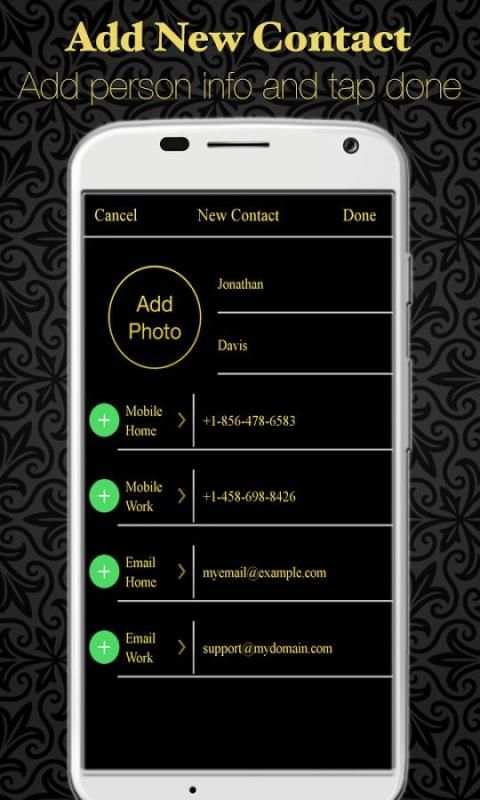 Gold Full Screen Caller Id screenshot 2