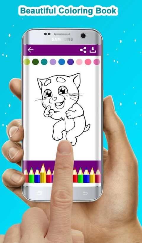 Talking Cat Tom Coloring Book screenshot 5