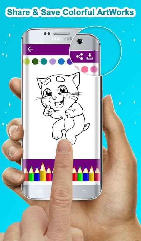 Talking Cat Tom Coloring Book screenshot 2