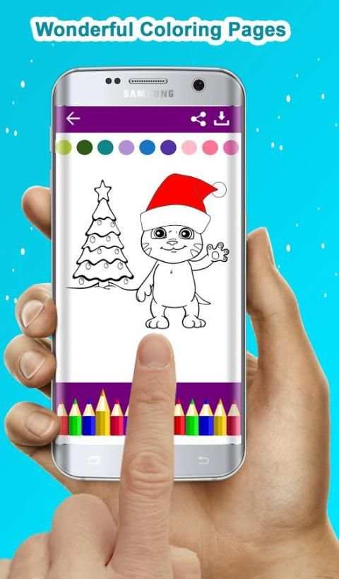 Talking Cat Tom Coloring Book скриншот 4