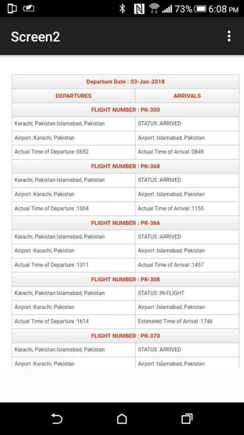 PIA Flight Status screenshot 2