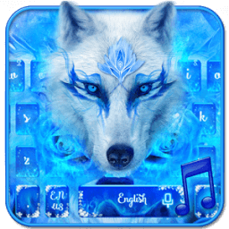 ikon Blue Ice Wolf - Music Keyboard Theme