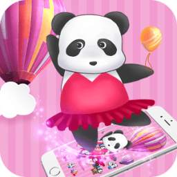 China Pink Panda Dancing Cute Theme