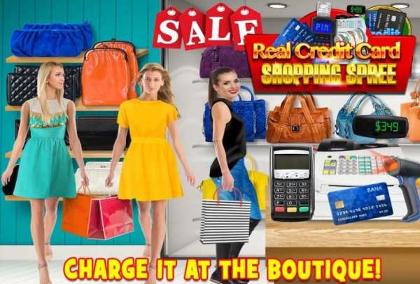 Real Credit Card Shopping Spree - Charge it Games screenshot 1
