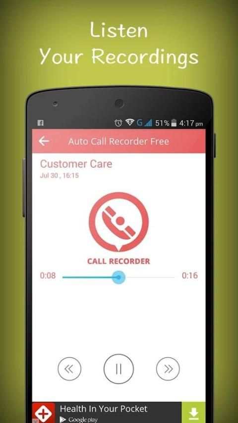 Auto Call Recorder Free 2 تصوير الشاشة
