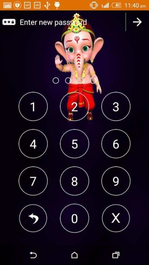 Bal Ganesh App Lock Theme 6 تصوير الشاشة