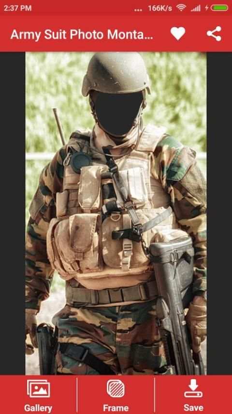 Army Suit Photo Montage 2 تصوير الشاشة
