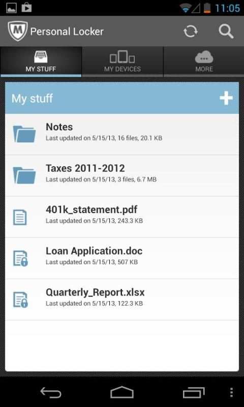 McAfee Personal Locker 10 تصوير الشاشة