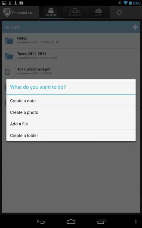 McAfee Personal Locker 3 تصوير الشاشة