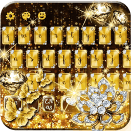 Gold Diamond Glitter Keyboard أيقونة