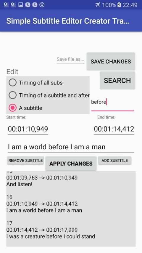 Subtitle edit create translate скриншот 2