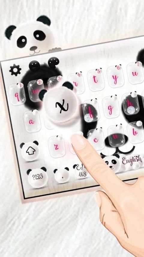Cute Panda Keyboard Theme скриншот 2