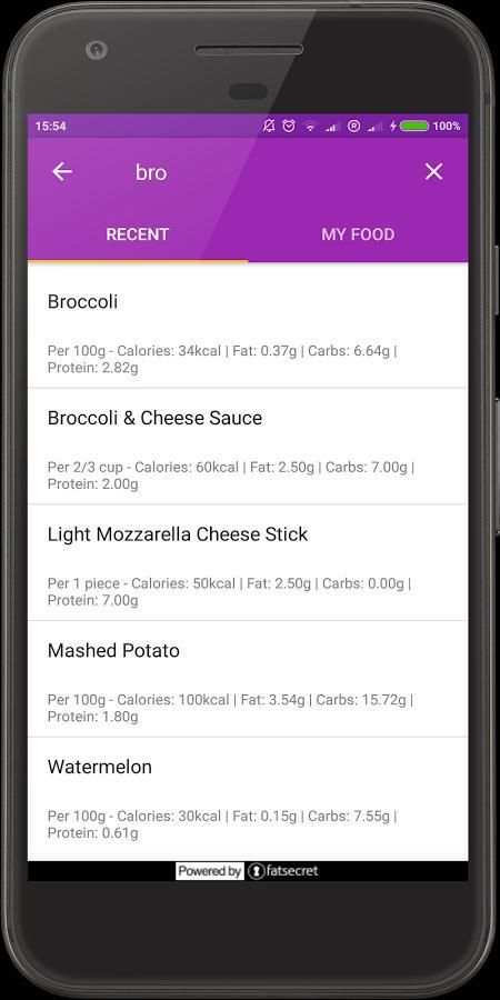 FitMate Calorie Counter स्क्रीनशॉट 7