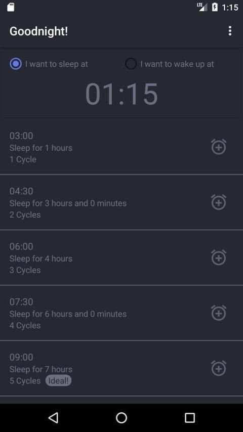 Goodnight! - Sleep Cycle Calculator скриншот 3