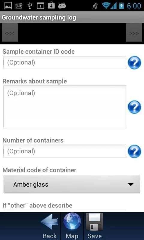 Groundwater sampling log screenshot 6