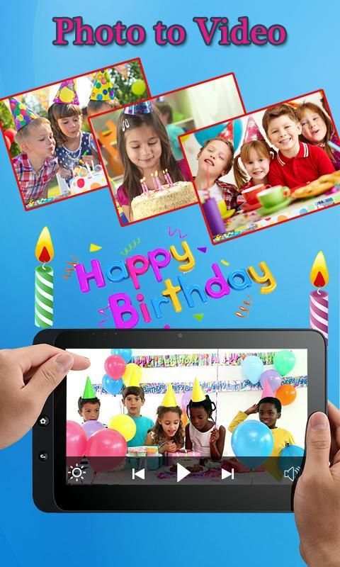 Birthday photo video maker скриншот 4