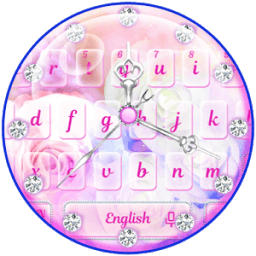 Pink Rose Clock Keyboard иконка