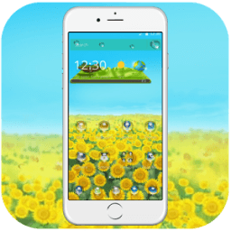 Зеленая солнечная тема подсолнечника иконка