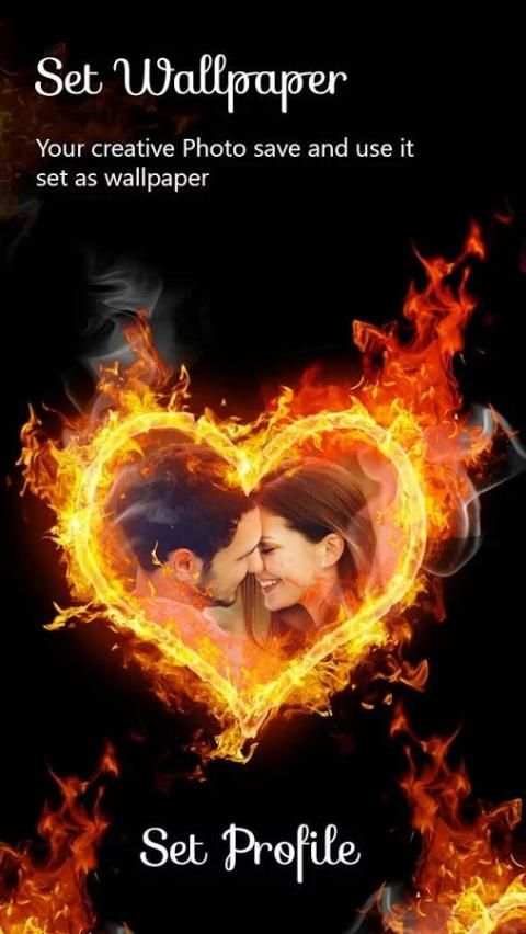 Fire Text Photo Frame скриншот 1