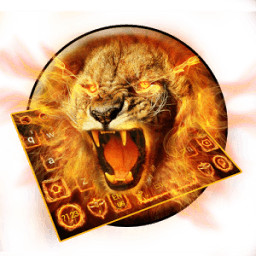 Golden Flaming Lion Keyboard Theme иконка