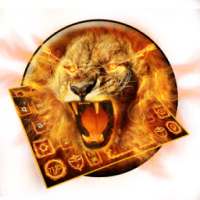 Golden Flaming Lion Keyboard Theme