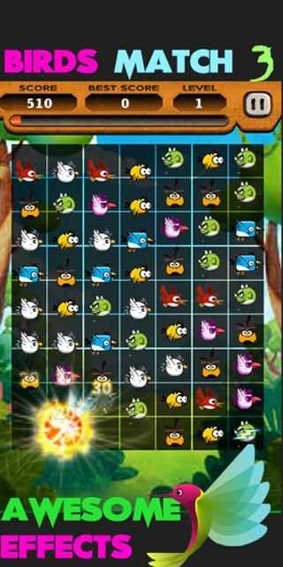 Angry Hunting Birds Match 3 स्क्रीनशॉट 2