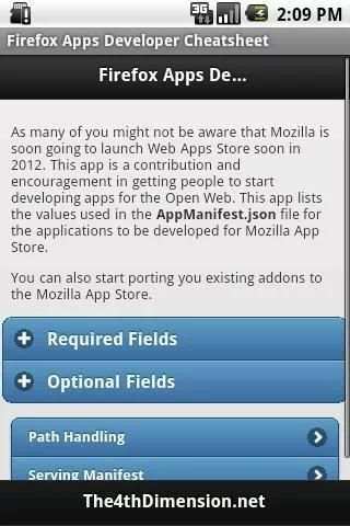 Firefox Apps Dev Cheatsheet 2 تصوير الشاشة