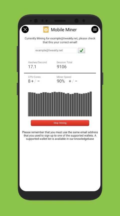 Mobile Miner - Real Bitcoin Miner (BETA) скриншот 2