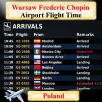 Warsaw Chopin Airport Flight Time on 9Apps