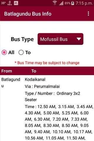 Batlagundu Bus Info स्क्रीनशॉट 8