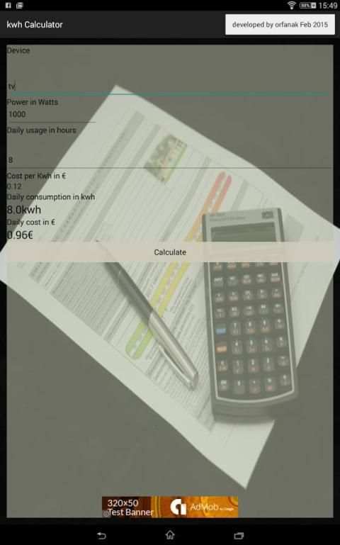 kwh calculator скриншот 1