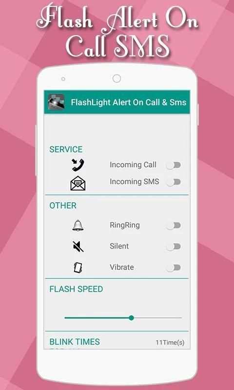 Flashlight Alert on Call / SMS 6 تصوير الشاشة