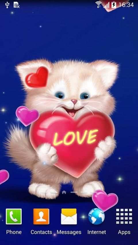 Cute Cat Live Wallpaper screenshot 1