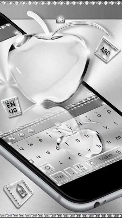 Crystal Silver Keyboard Theme скриншот 3
