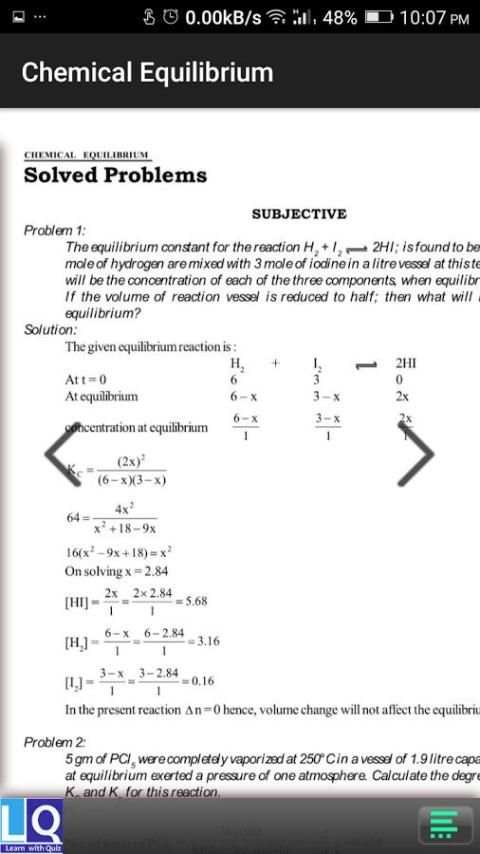 Chemical Equilibrium screenshot 1