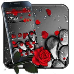 Crimson red Flower Theme أيقونة