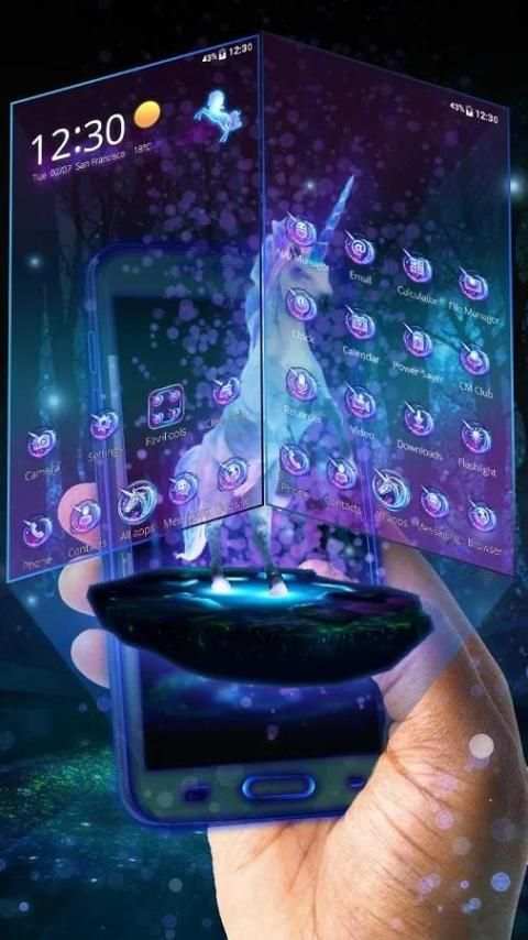 3D Dreamy Unicorn Galaxy Theme screenshot 3
