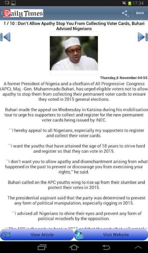 Nigeria News 1 تصوير الشاشة