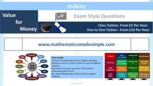 Mathematics C1 Algebra Indices स्क्रीनशॉट 1