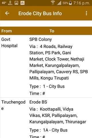 Erode Bus Info स्क्रीनशॉट 4