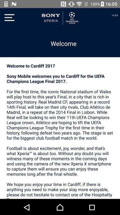 Sony Mobile UCL Guest App screenshot 4
