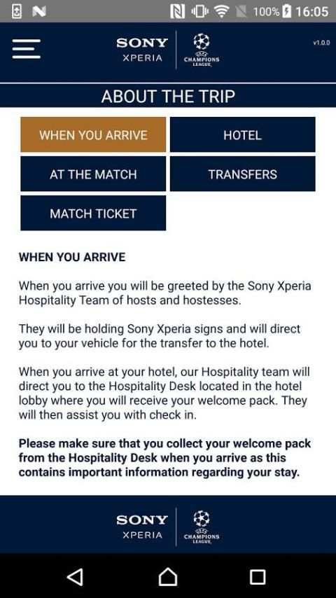 Sony Mobile UCL Guest App screenshot 3