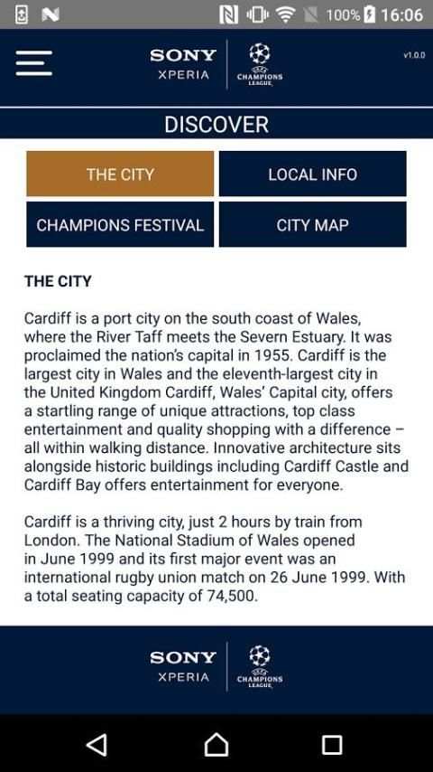 Sony Mobile UCL Guest App screenshot 1